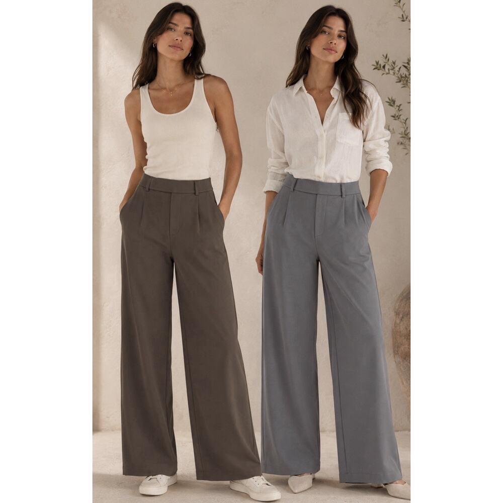 NWT Halara Halotek Air Wide Leg Trouser Pants Bundle XS Gray Tall & Brown Reg